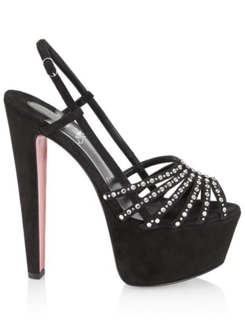 Christian Louboutin VEGASTRASSIMA ALTA Crystal Platform Heels Sandal Shoes